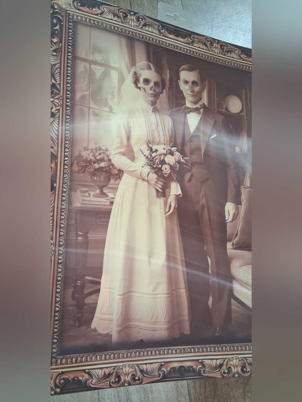 Vintage Spooky Wedding Portrait Wall Art HOLOGRAPHIC